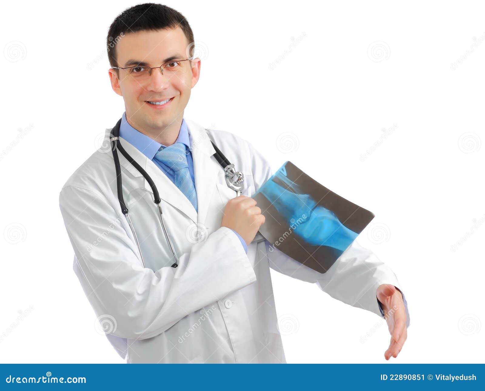 Doctor Stand in Playful Position with Xray Image. Stock Image Image