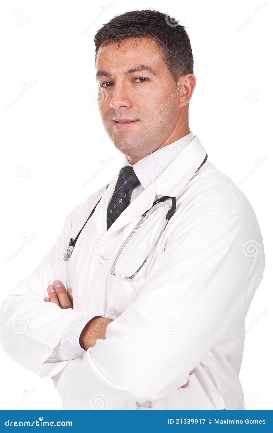 Doctor Standing with Arms Crossed and Smiling Stock Image Image of