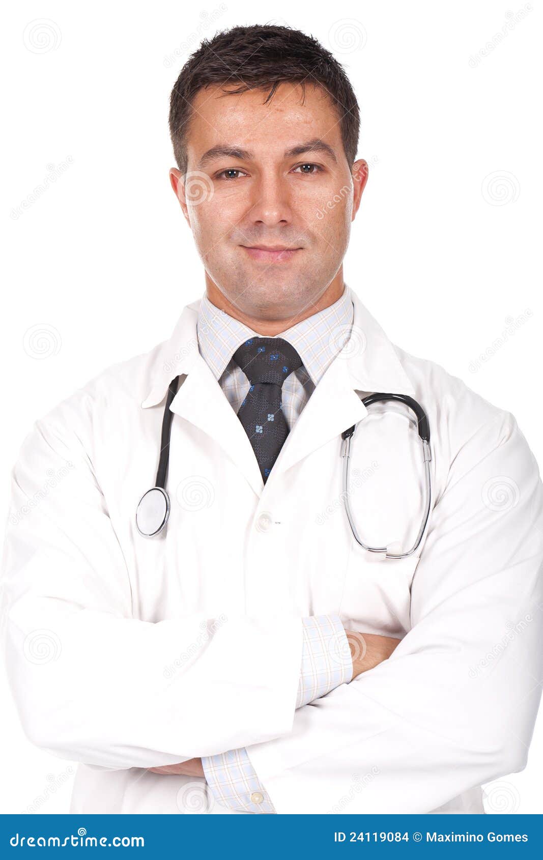 Doctor Standing and Smiling with Arms Crossed Stock Photo Image of