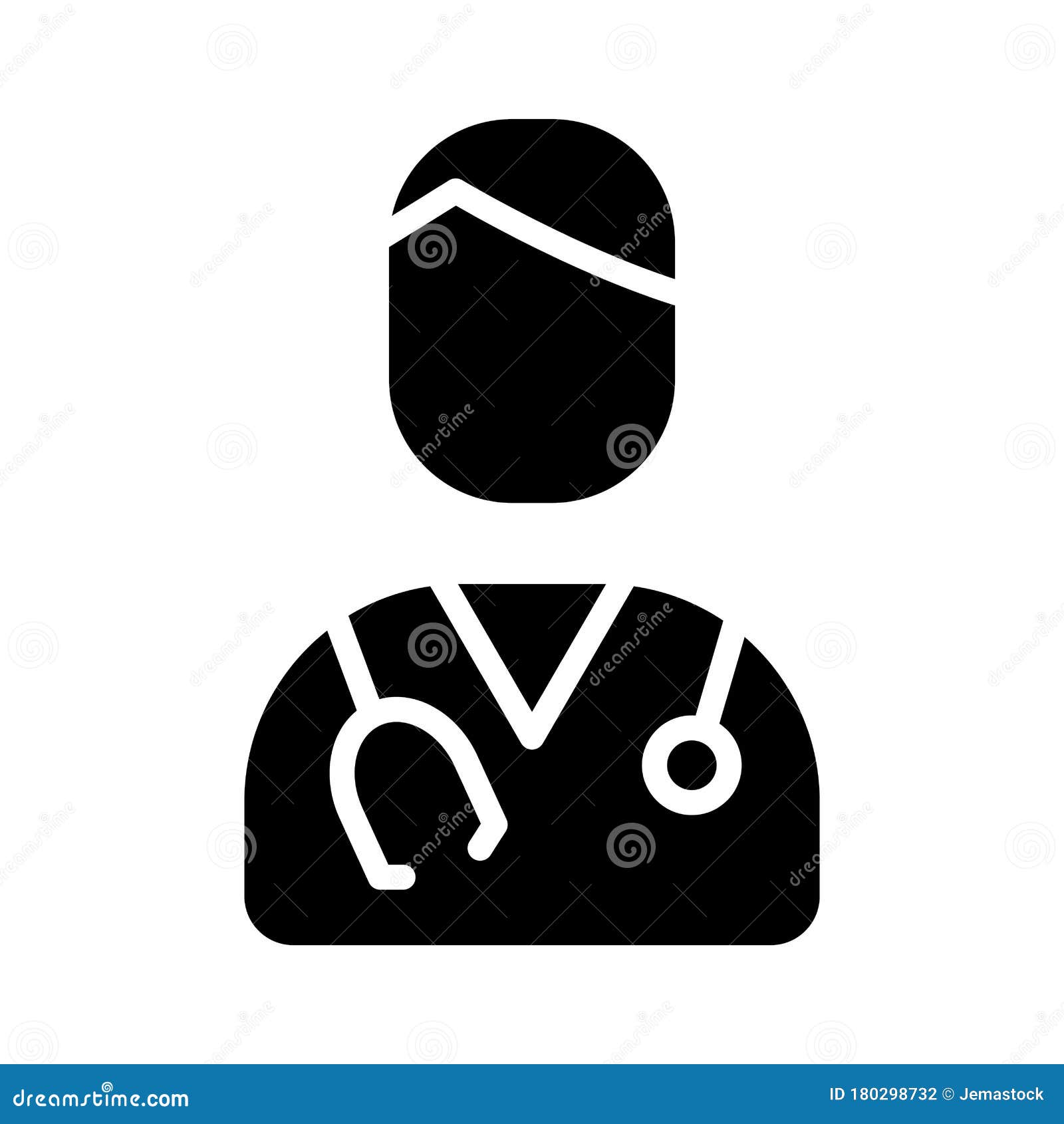 Doctor with Stethoscope Silhouette Style Stock Vector Illustration of medical, concept 180298732