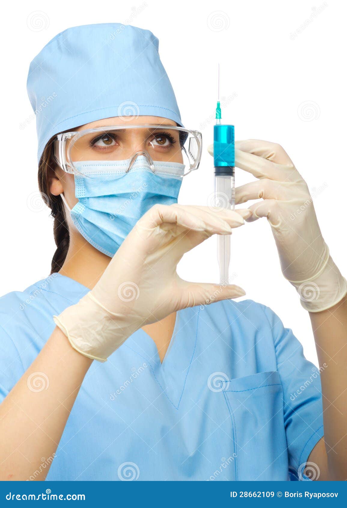 Doctor with Syringe Isolated Stock Image Image of practitioner