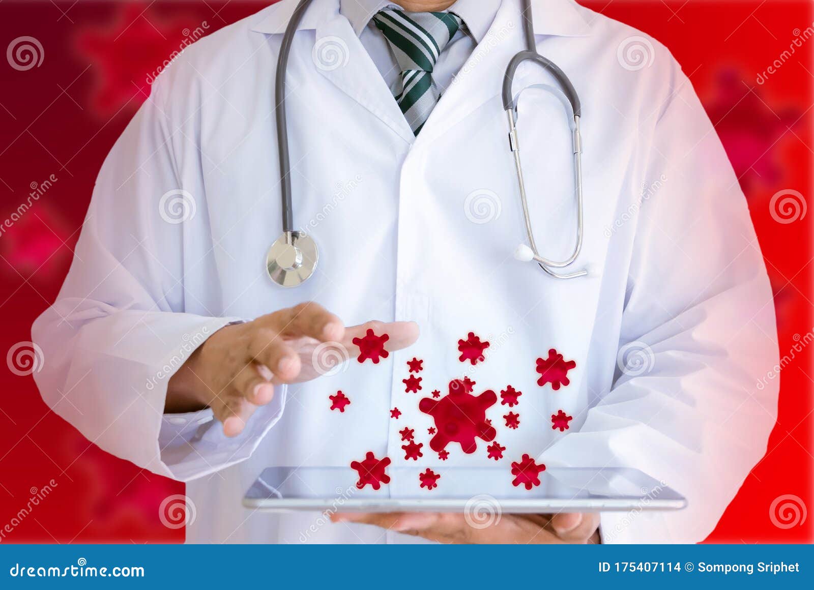 doctor with tablet technology coronavirus disease communicable diseases