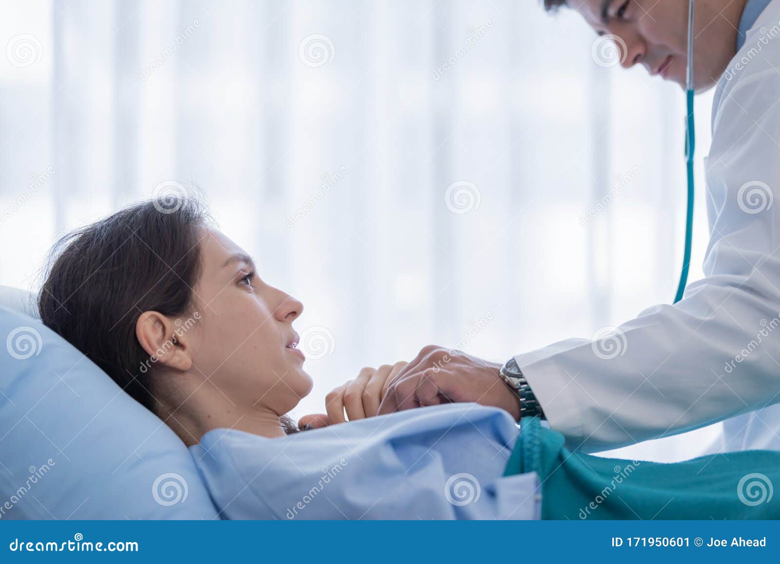 A Doctor Take Care Of Sick Patient Woman At The Hospital Or Medical Clinic Stock Image Image