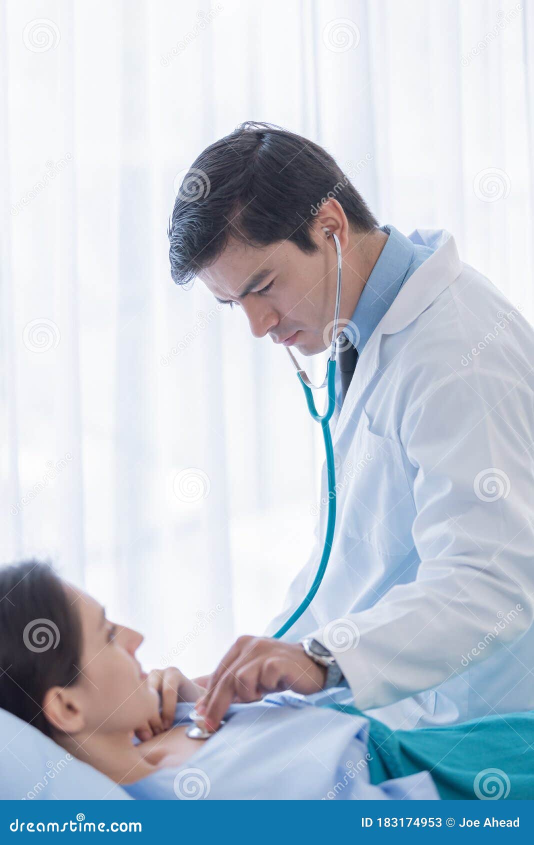A Doctor Take Care Of Sick Patient Woman At The Hospital Or Medical Clinic Stock Image Image