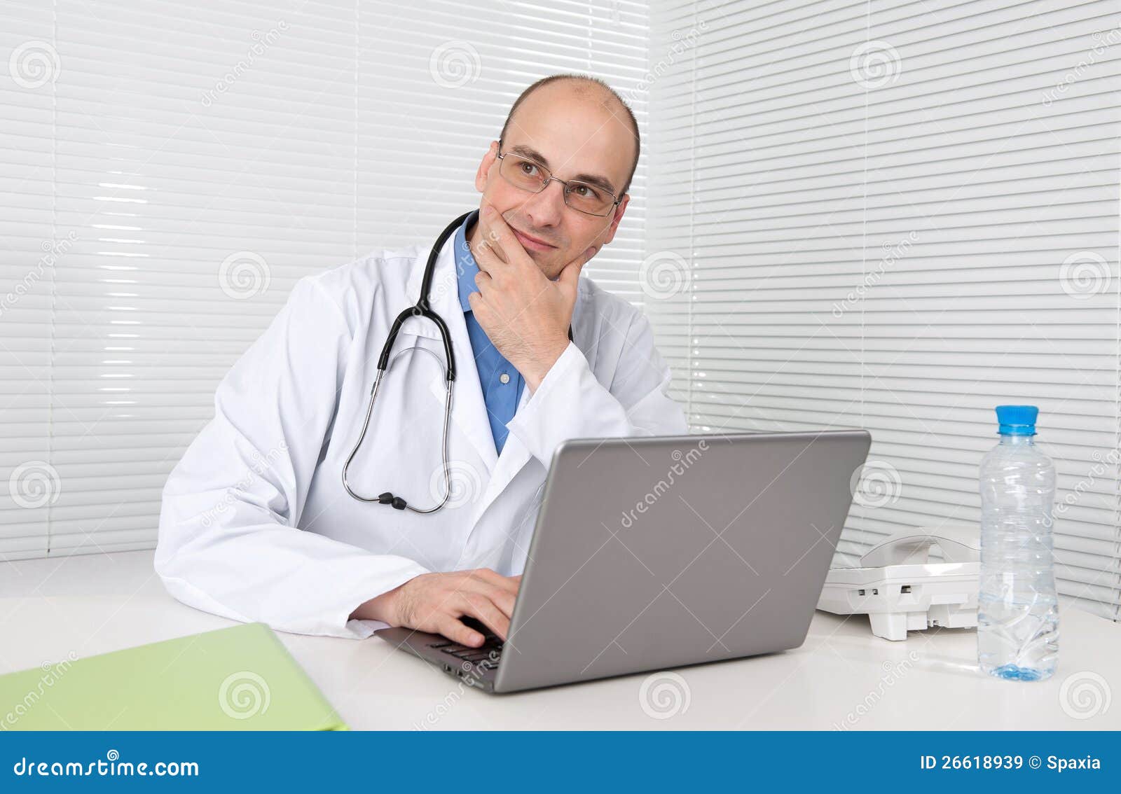 Doctor thinking stock image. Image of coat, looking, medical - 26618939