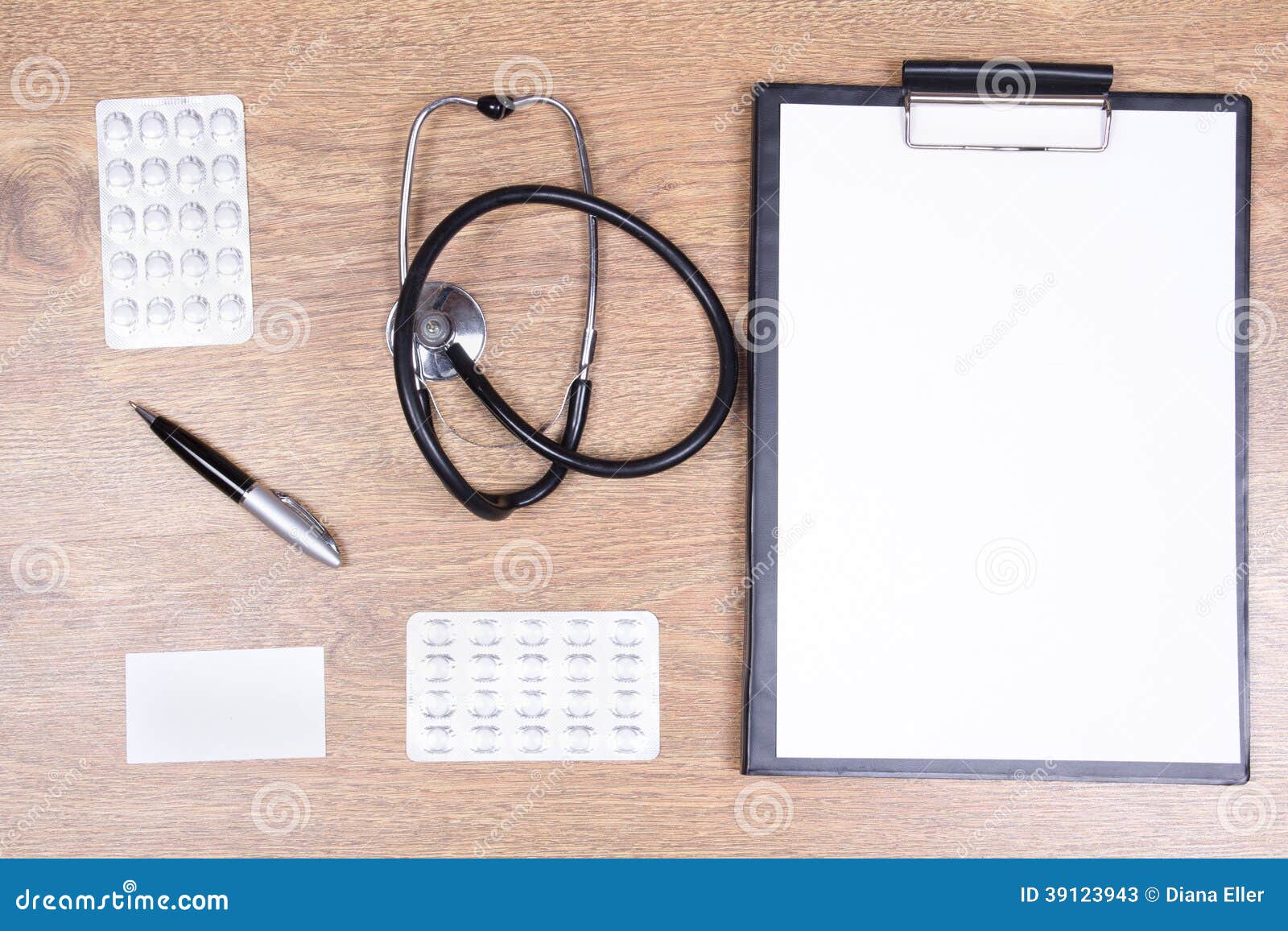Doctor Tools and Office Supplies on the Table Stock Image Image of