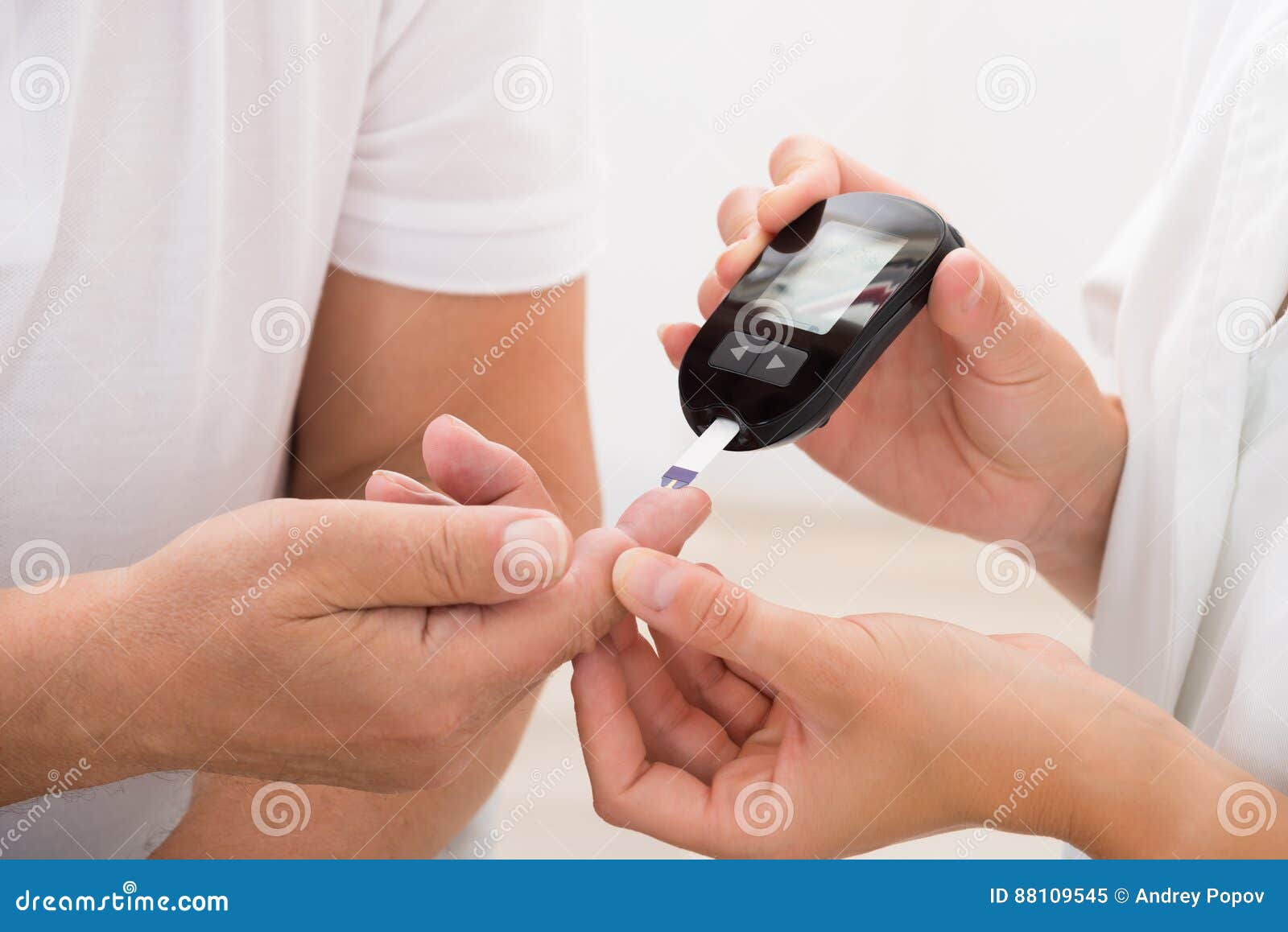 Doctor Using on Patient`s Finger Stock Image Image of