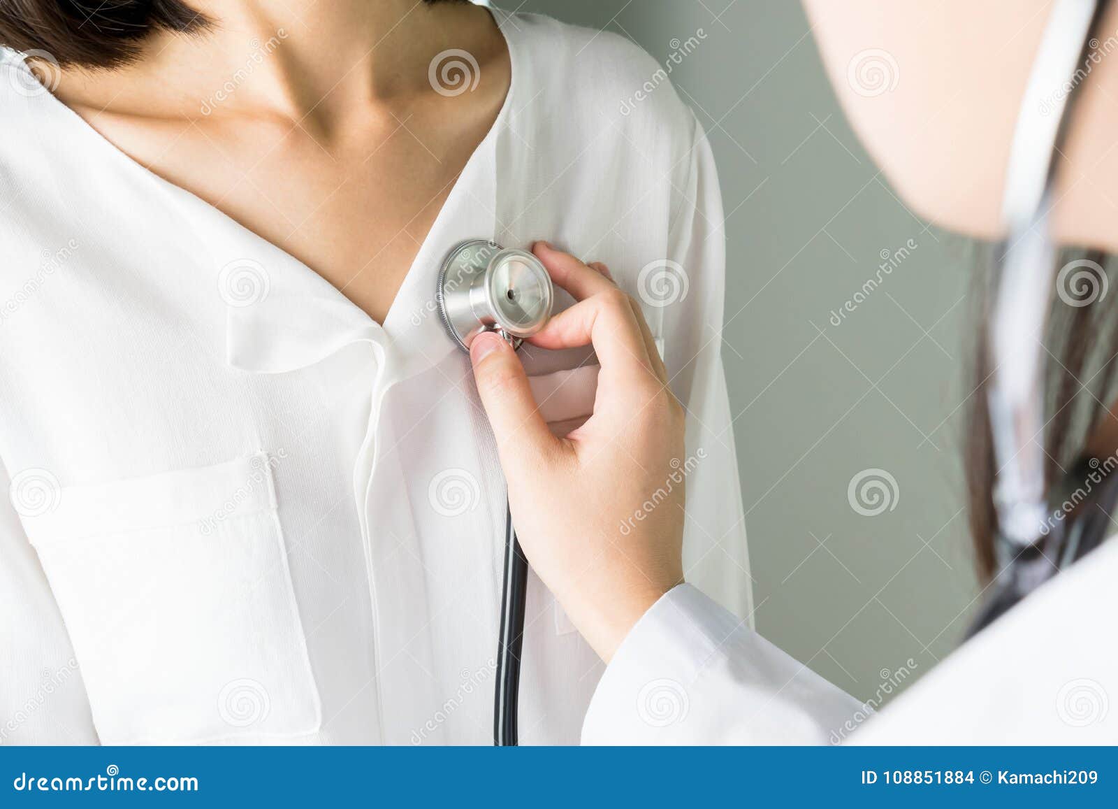 doctor is using a stethoscope for patients patient examination. to hear the heart rate, for patients with heart disease.