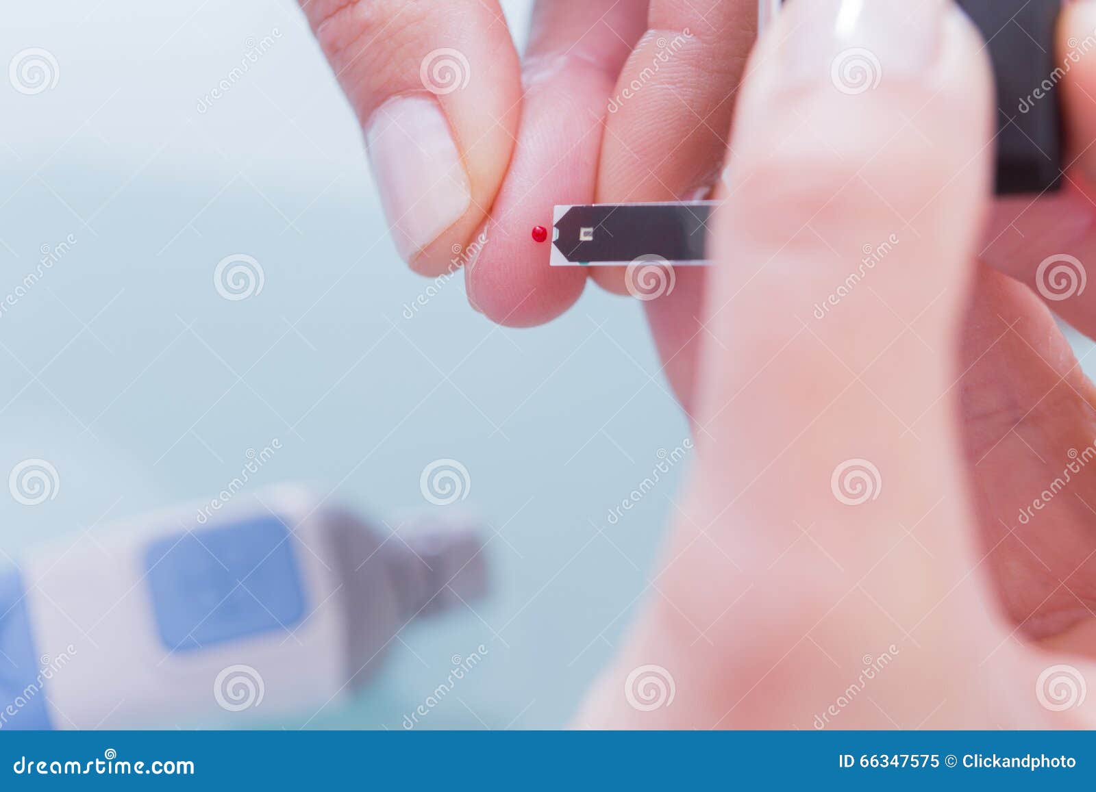 Doctor Using Test Strip for Diabetic Patient Stock Image Image of