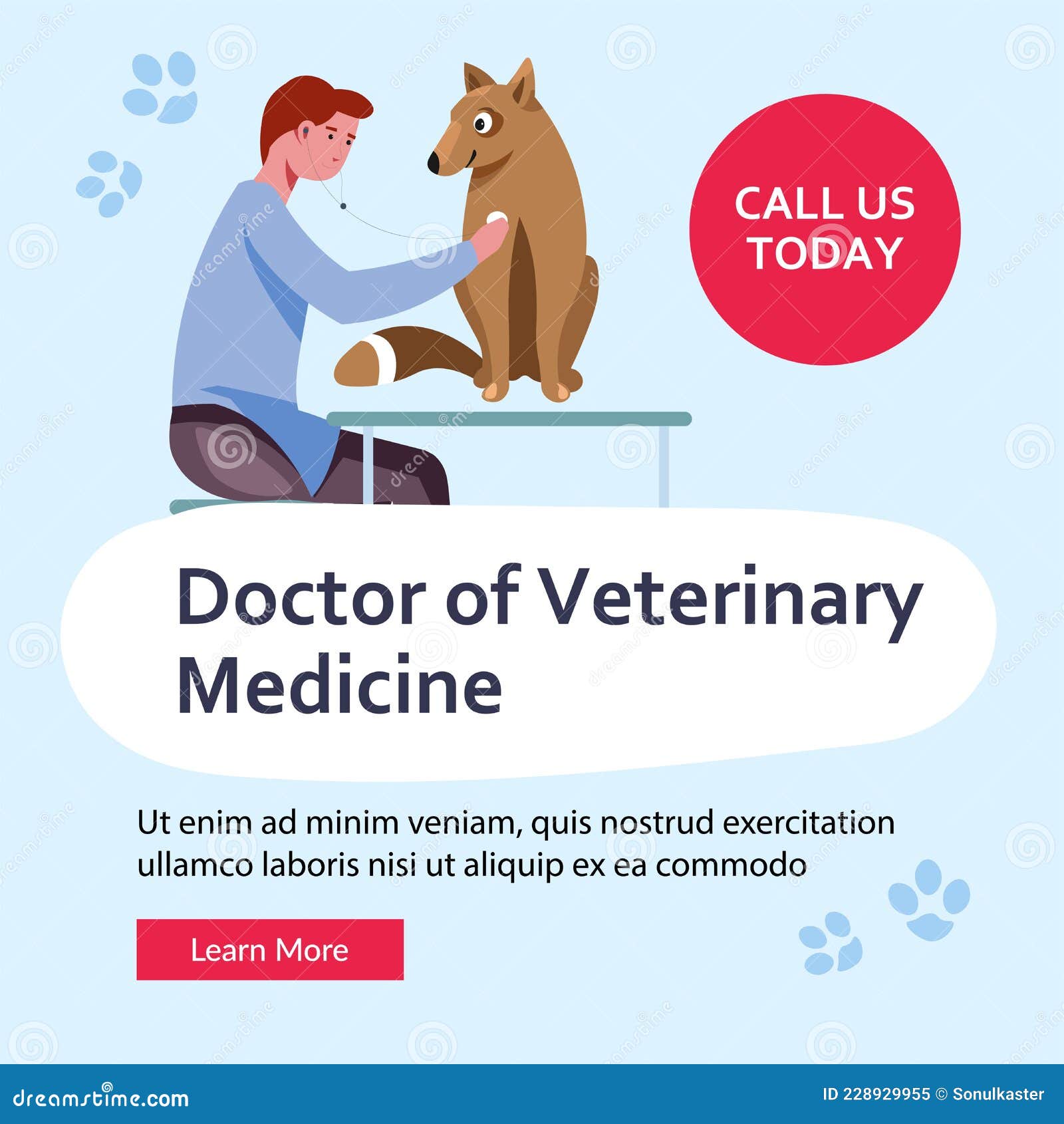 Doctor of Veterinary Medicine Call Us Today Web Stock Vector - Illustration  of listening, medical: 228929955