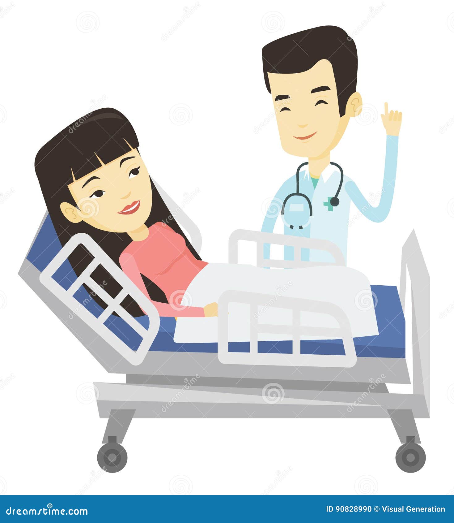 Doctor Visiting Patient Vector Illustration. Stock Vector ...
