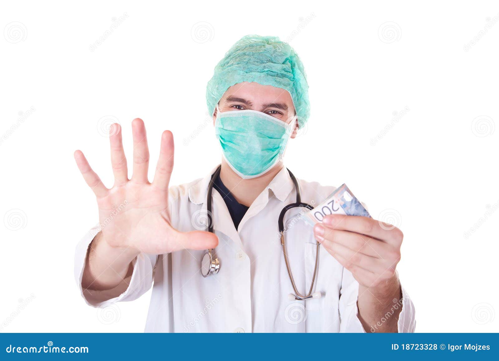 Doctor wants more money stock photo. Image of corrupt - 18723328