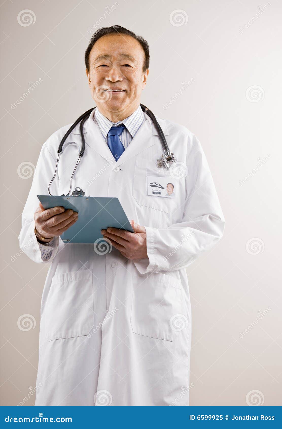 Doctor Wearing Lab Coat and Stethoscope Stock Image Image of