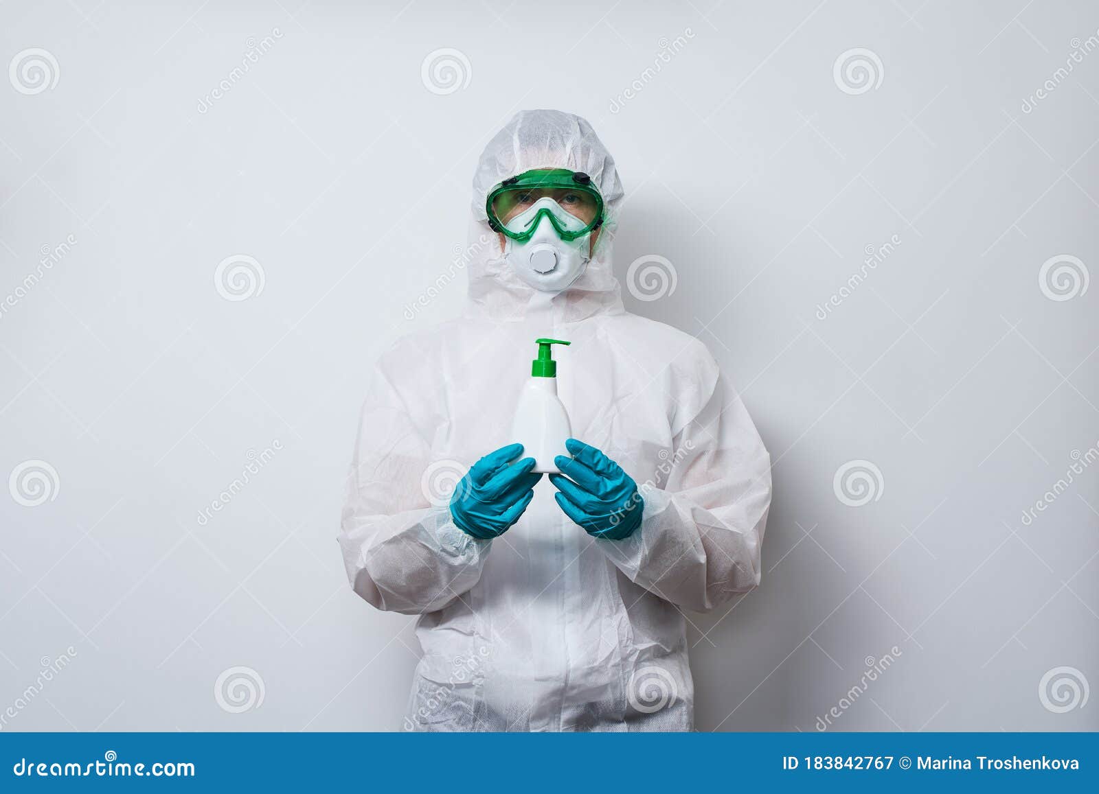 Doctor is Wearing PPE - Costume, Gloves and Surgical Face Mask in ...