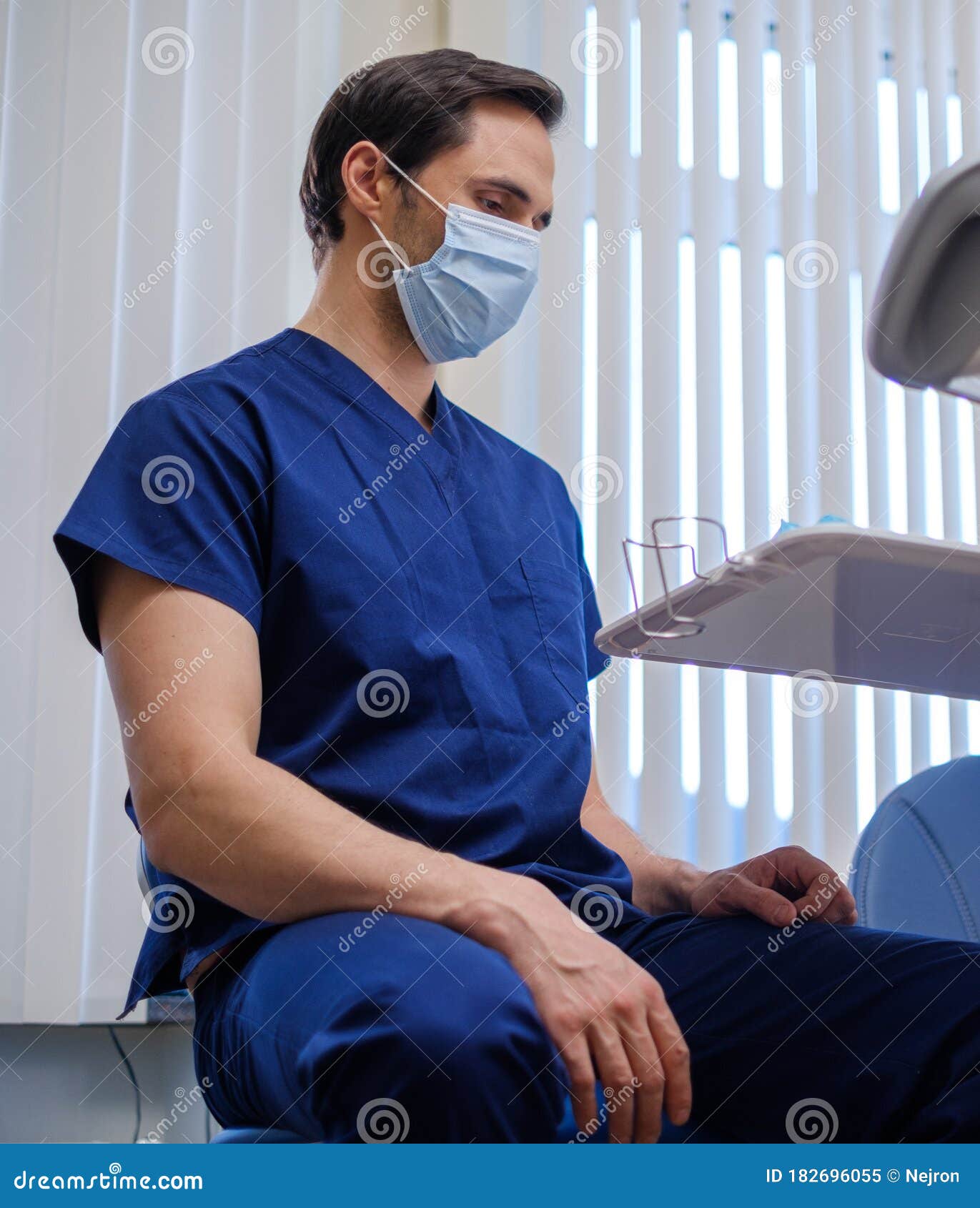 Doctor Wearing Protective Mask in a Hospital Stock Image Image of