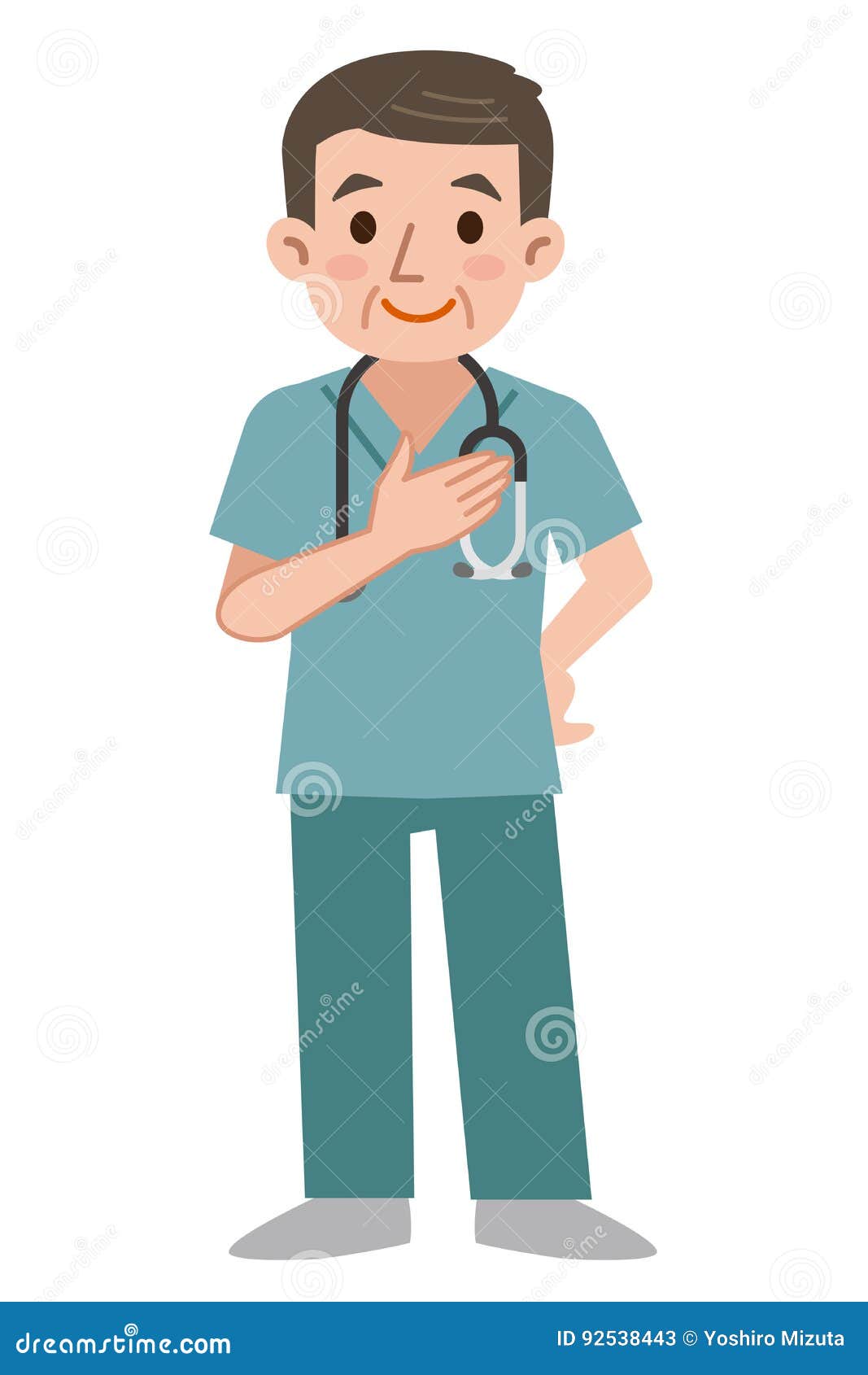 Doctor wearing scrub stock vector. Illustration of clinic 92538443