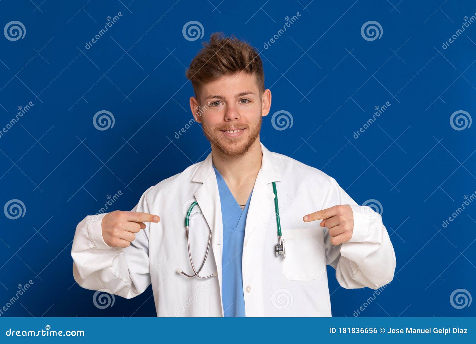 Doctor Wearing a White Lab Coat Stock Photo Image of finger