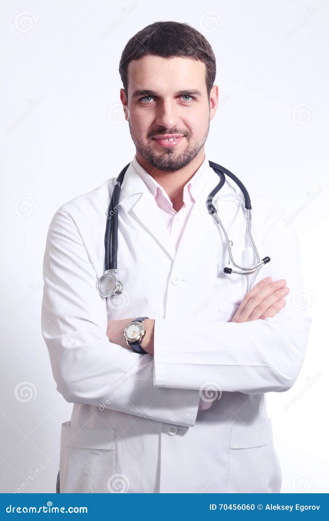 Doctor in a white coat stock photo. Image of holding 70456060