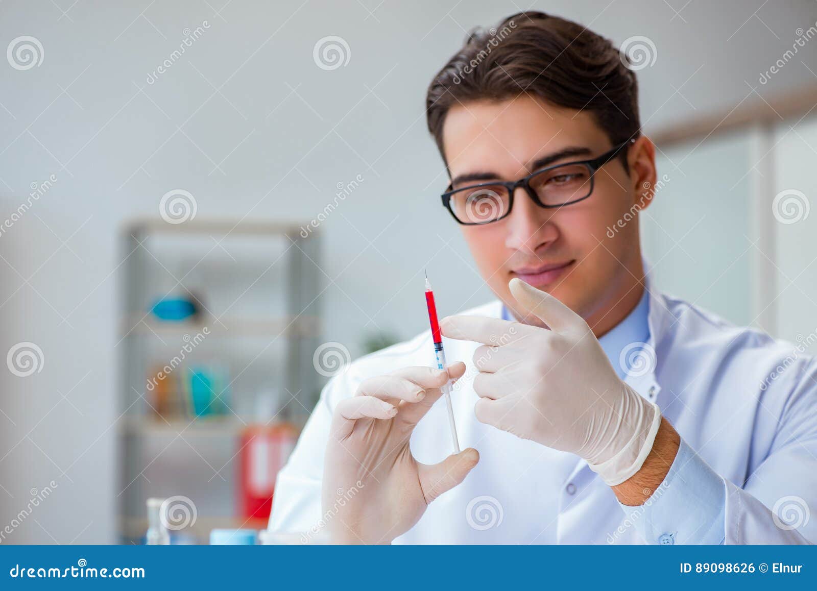 The Doctor Working with Blood Samples Stock Photo Image of experiment, care 89098626