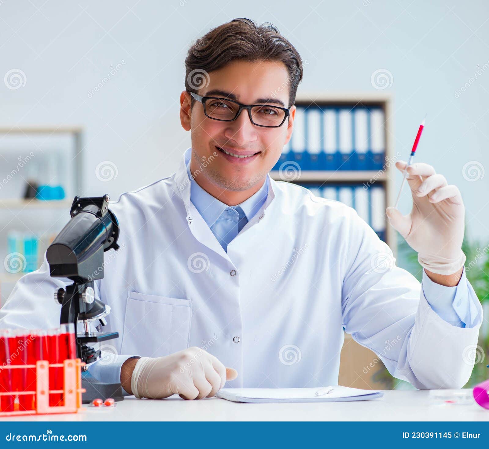 Doctor Working with Blood Samples Stock Image Image of cancer, care