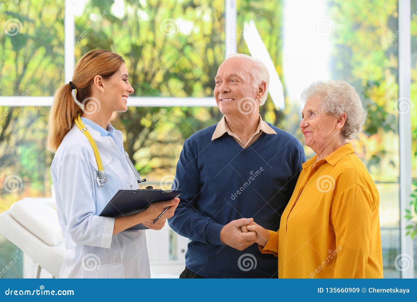 doctor working with elderly patients