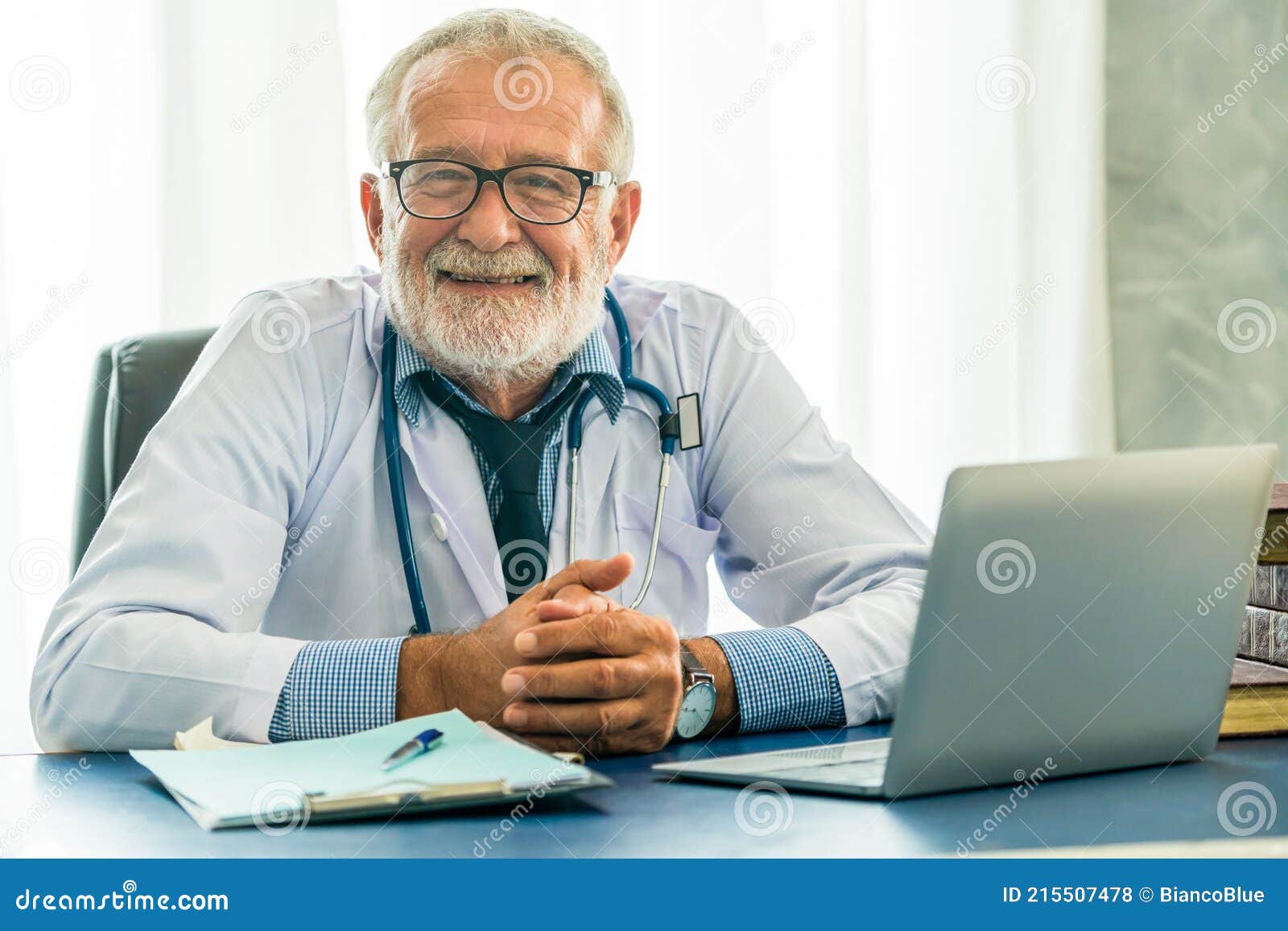 Doctor Working in Hospital Office. Stock Photo - Image of happy ...