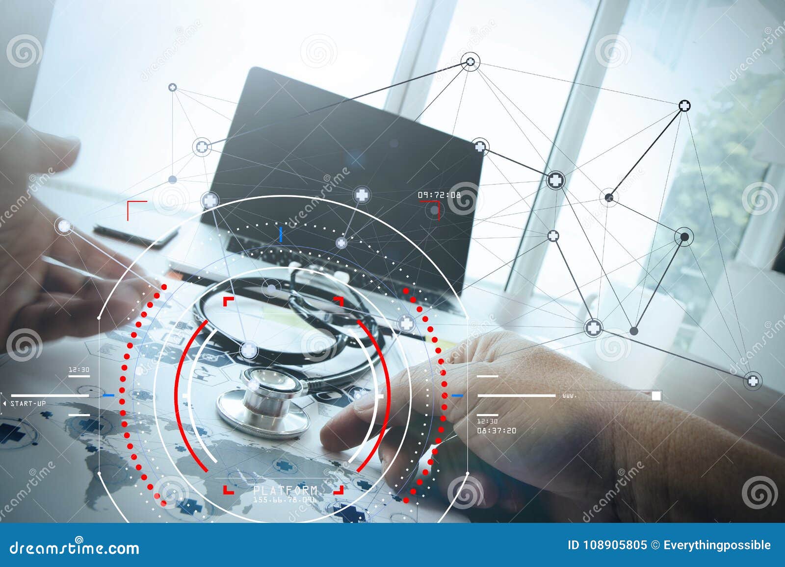 doctor working with laptop computer in medical workspace office