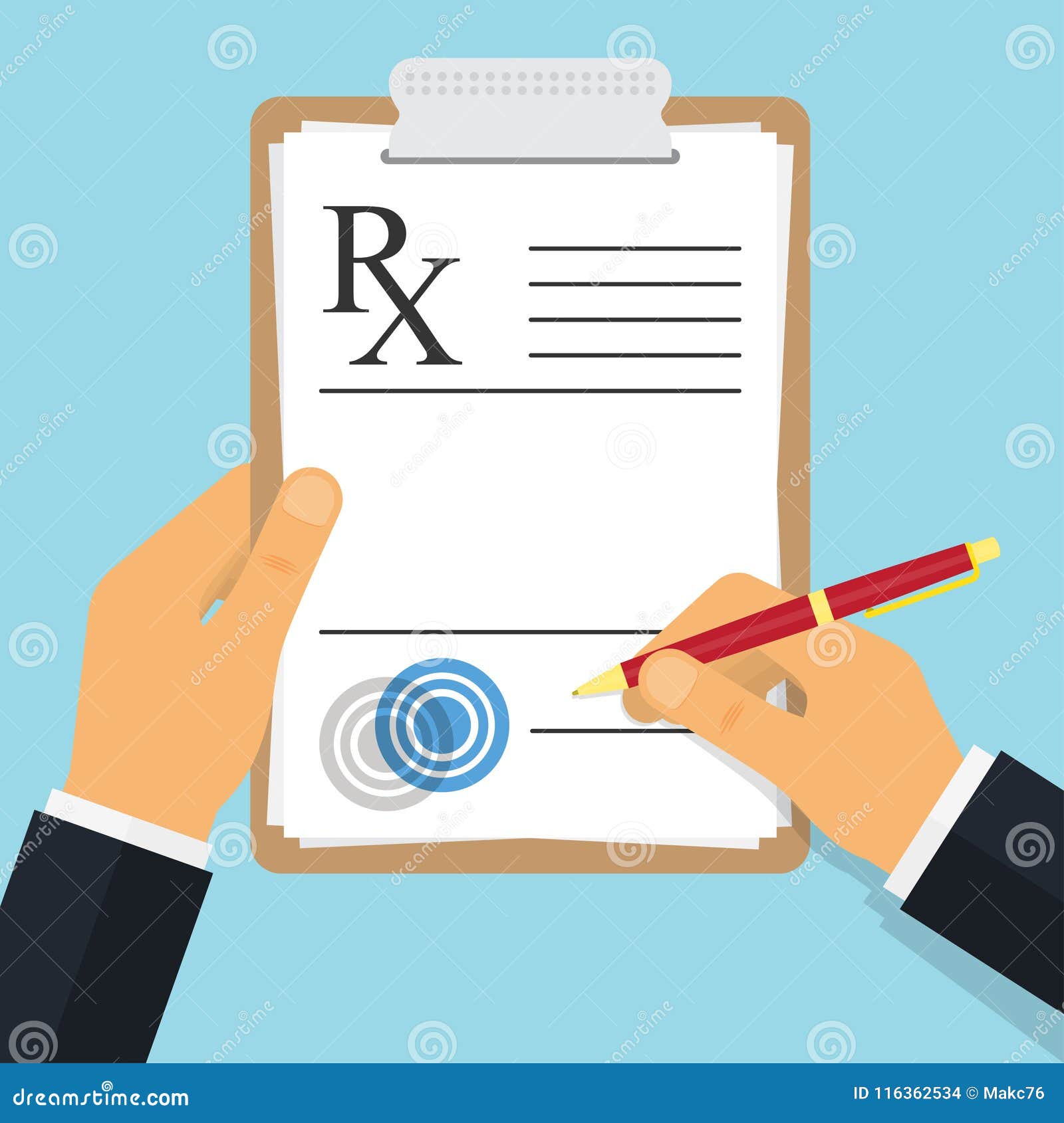 doctor writing notes on a prescription pad