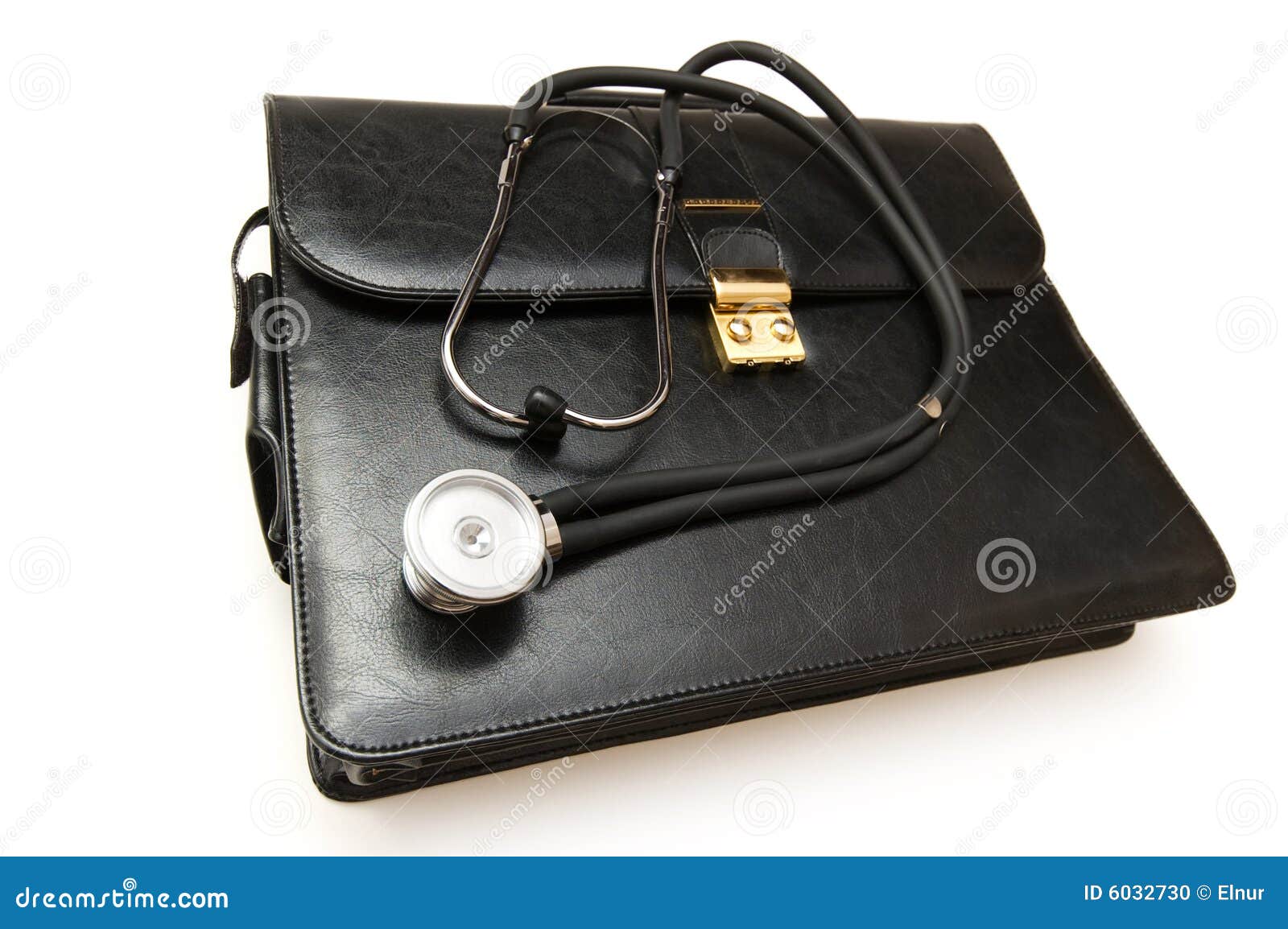 Doctors Case with Stethoscope Isolated Stock Photo Image of isolated, object 6032730