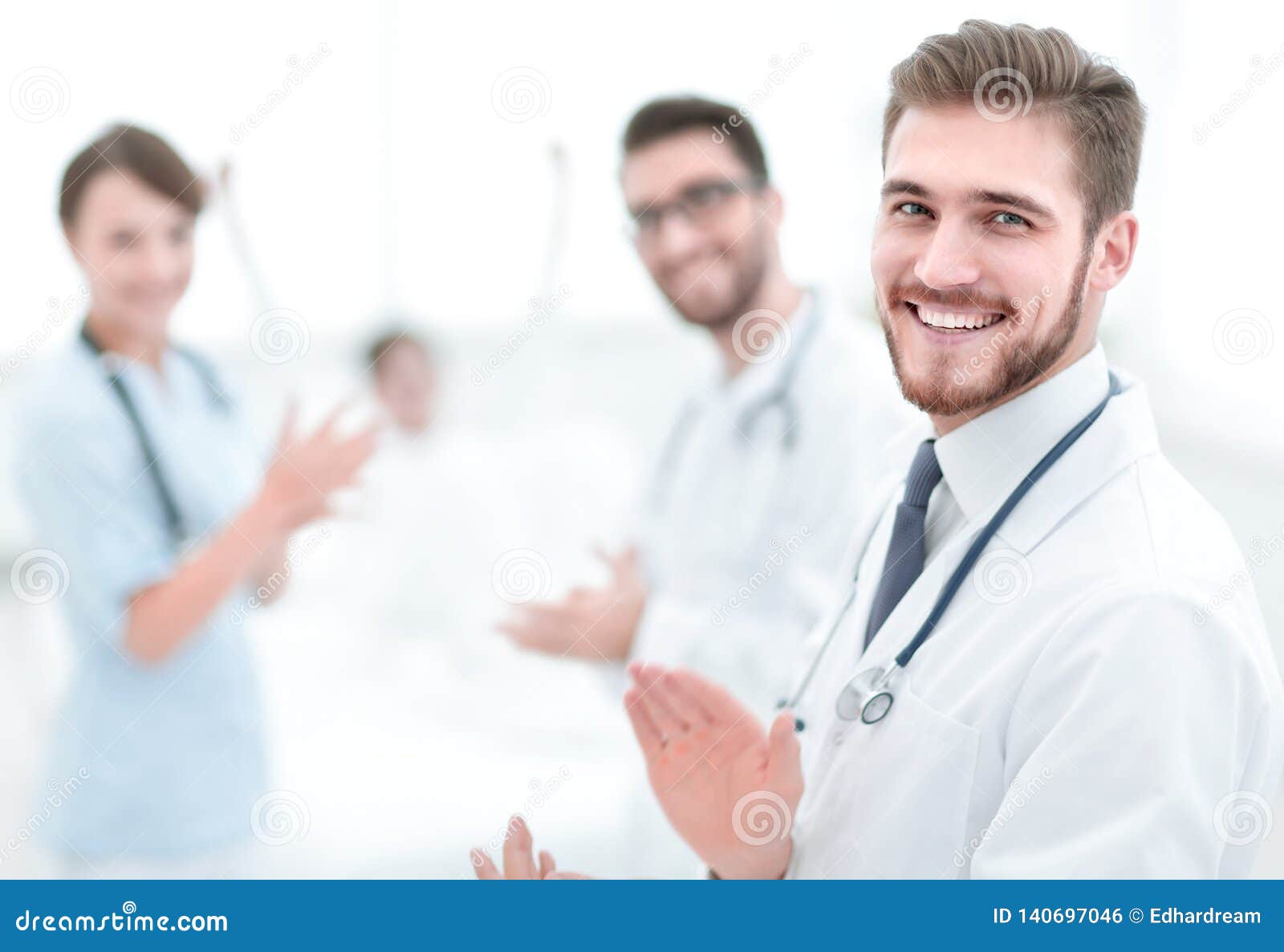 Doctors Clapping Hands and Applauding on Consent Stock Photo Image of