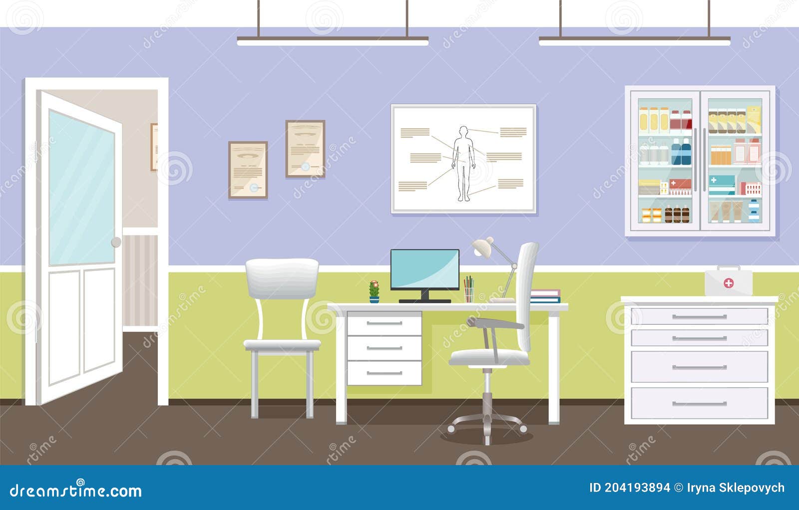 Doctors Consultation Room Interior Clinic Hospital Working Healthcare Concept Empty Medical Office Design Furniture 204193894 
