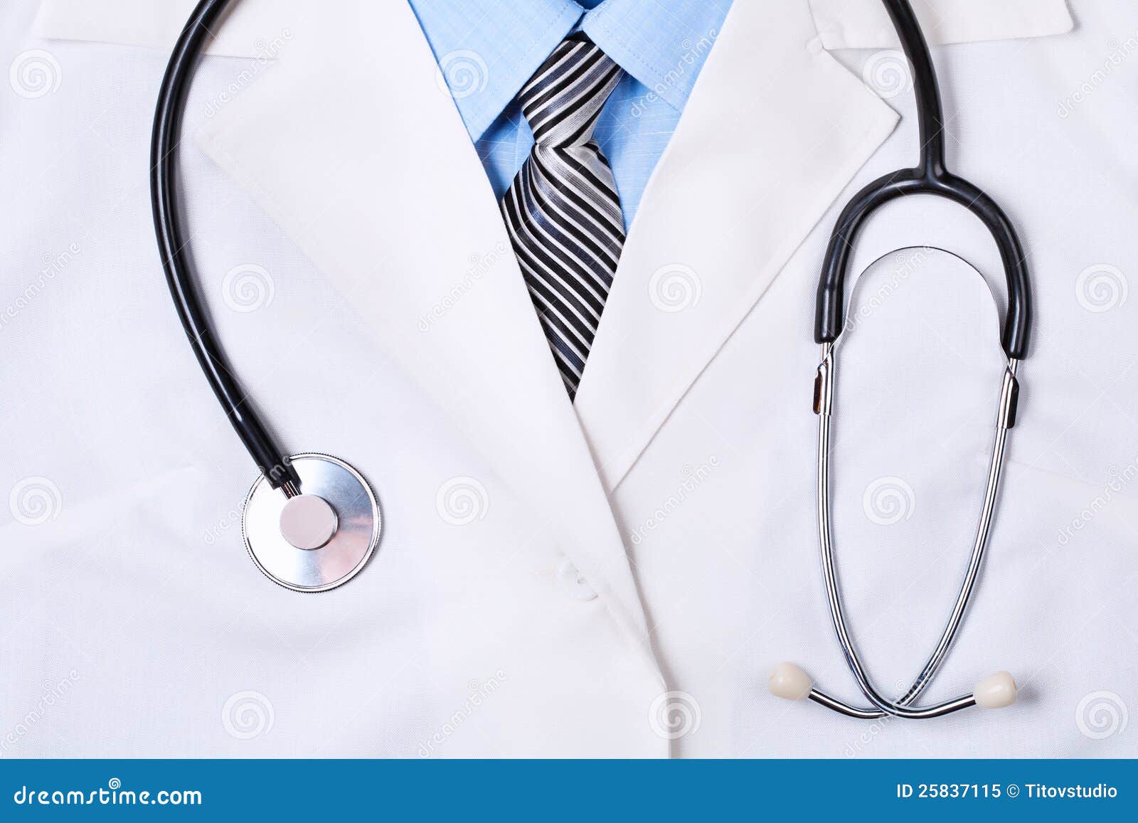 Doctors Lab White Coat with Stethoscope Stock Image Image of medicine