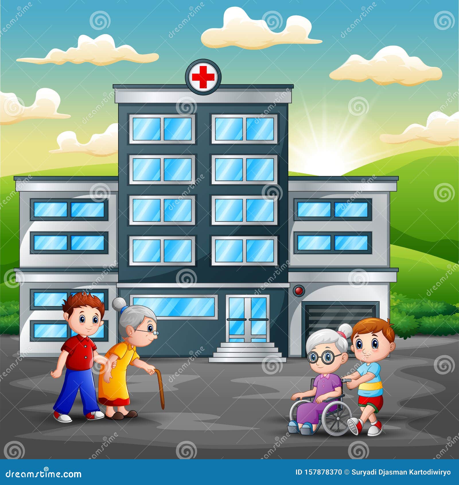 Doctors and Patients Cartoon in Front the Hospital Stock Vector - Illustration of emergency, front: 157878370 Doctors and Patients Cartoon in Front the Hospital Stock Vector - Illustration of emergency, front: 157878370