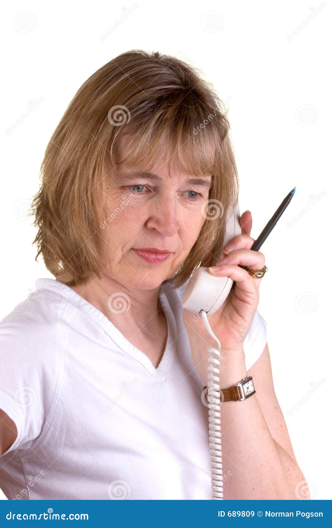 Doctors Receptionist stock image. Image of centre, handset 689809