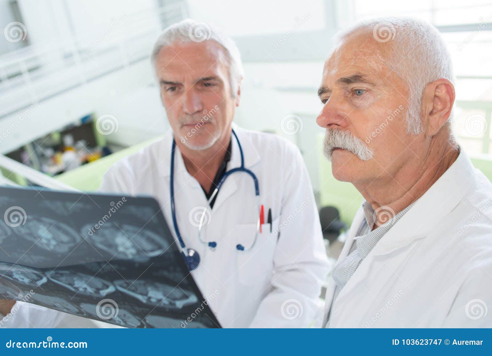 Doctors Studying Radiology Result Stock Image Image of analyzing