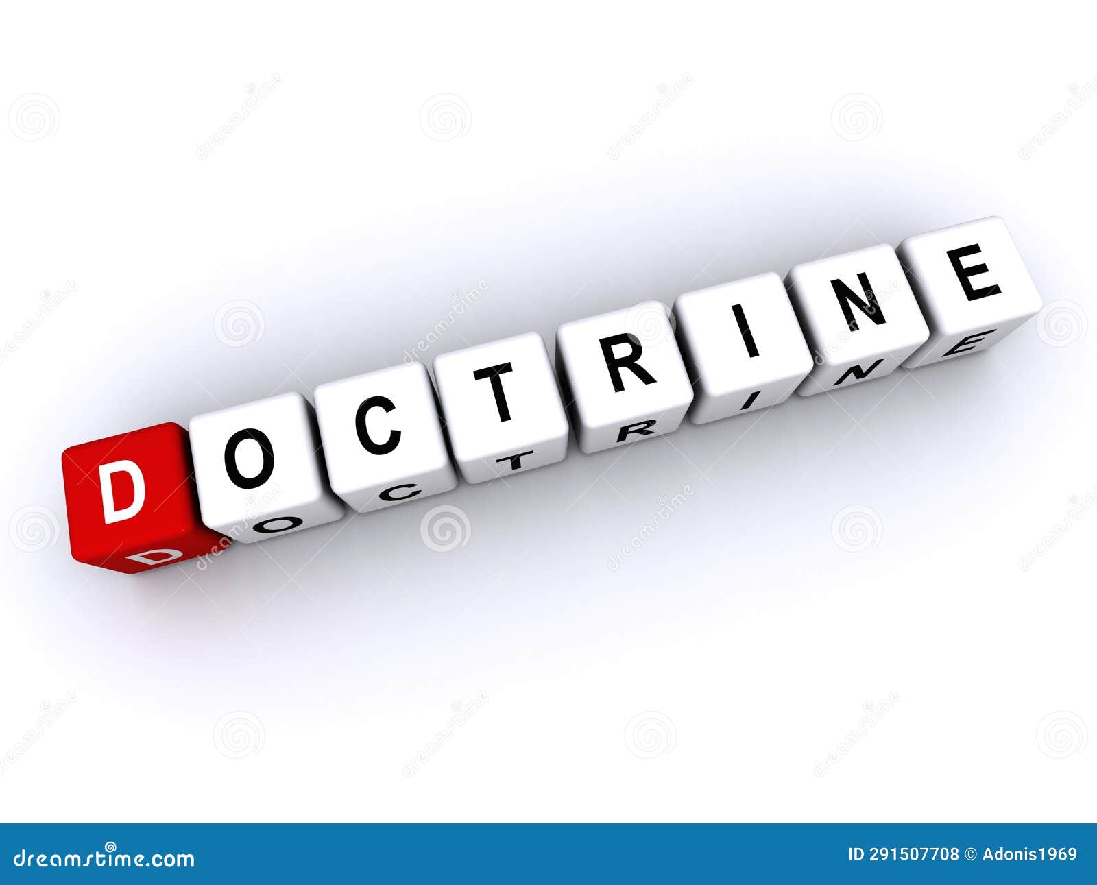 doctrine word block on white