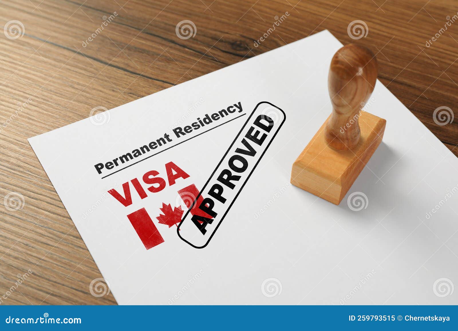 Document With Approved Permanent Residency Visa In Canada And Stamp On document-with-approved-permanent-residency-visa-in-canada-and-stamp-on