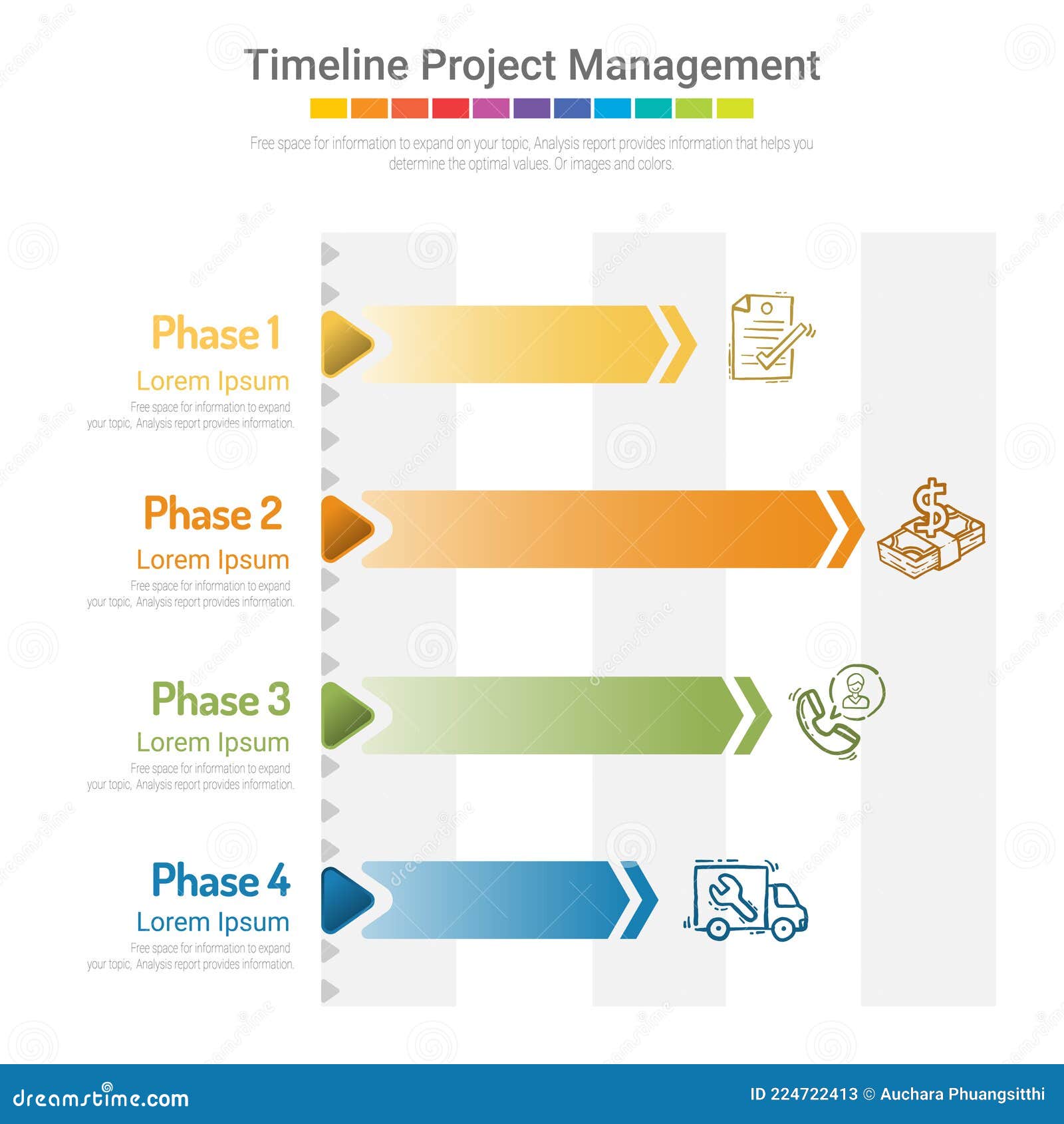 Business Project Time Plan Template with 4 Options. Stock Vector ...