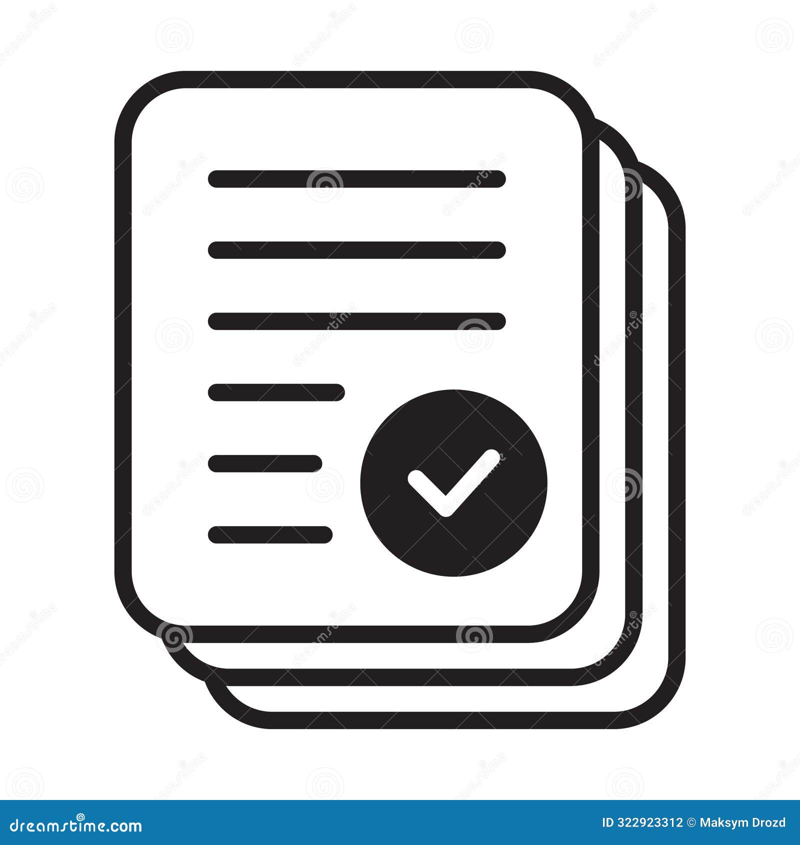document with check mark icon. compliance document icon. approved process. checkmark business concept.
