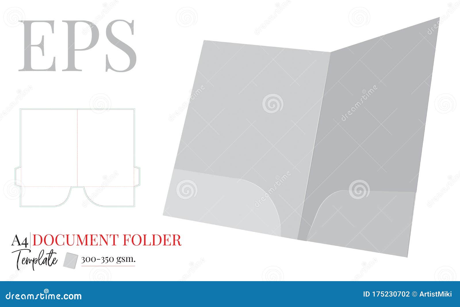 Document Folder Template. Vector with Die Cut / Laser Cut Layers. Two