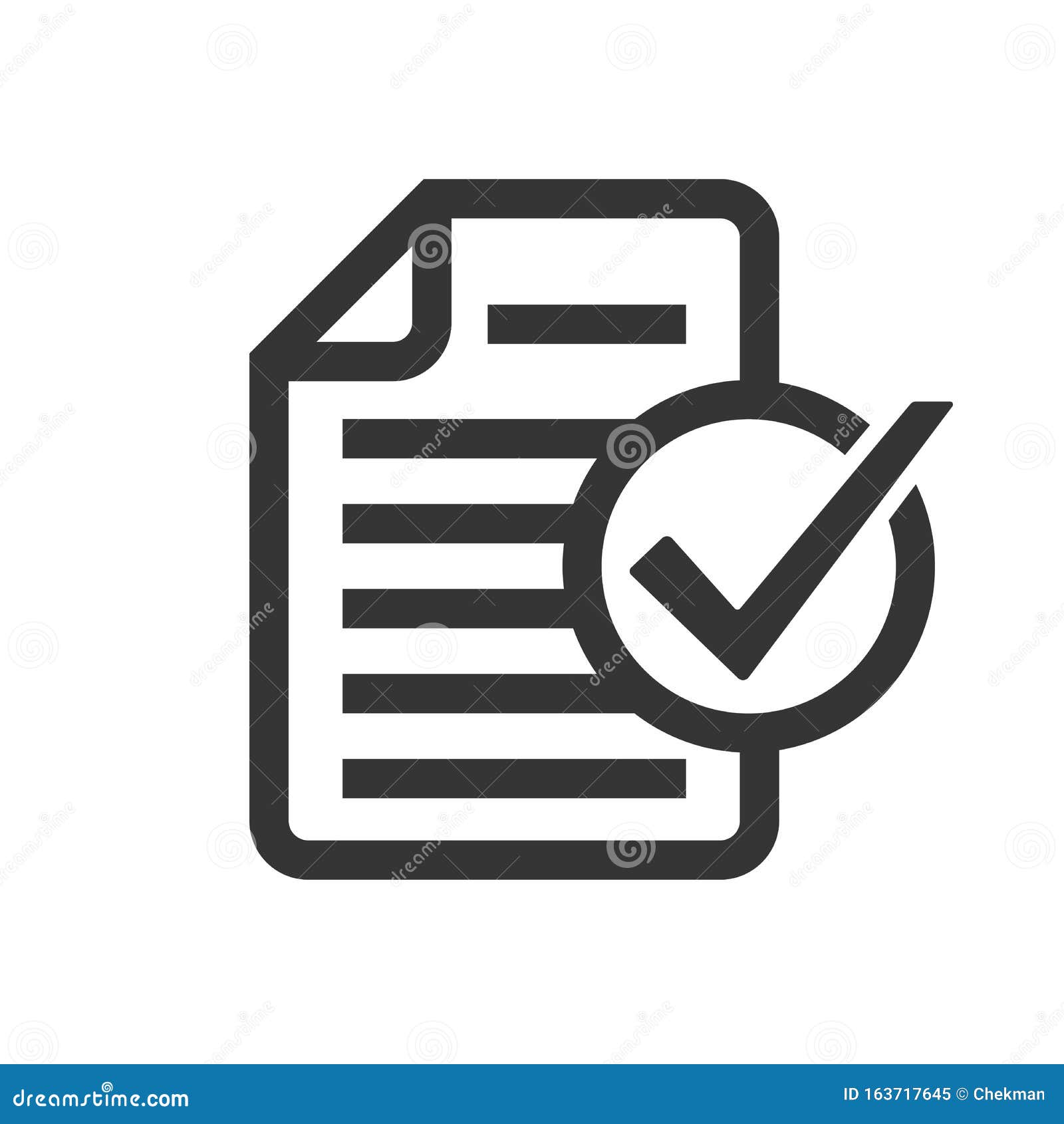 Document Icon with Check Mark - Vector Icon Stock Illustration ...