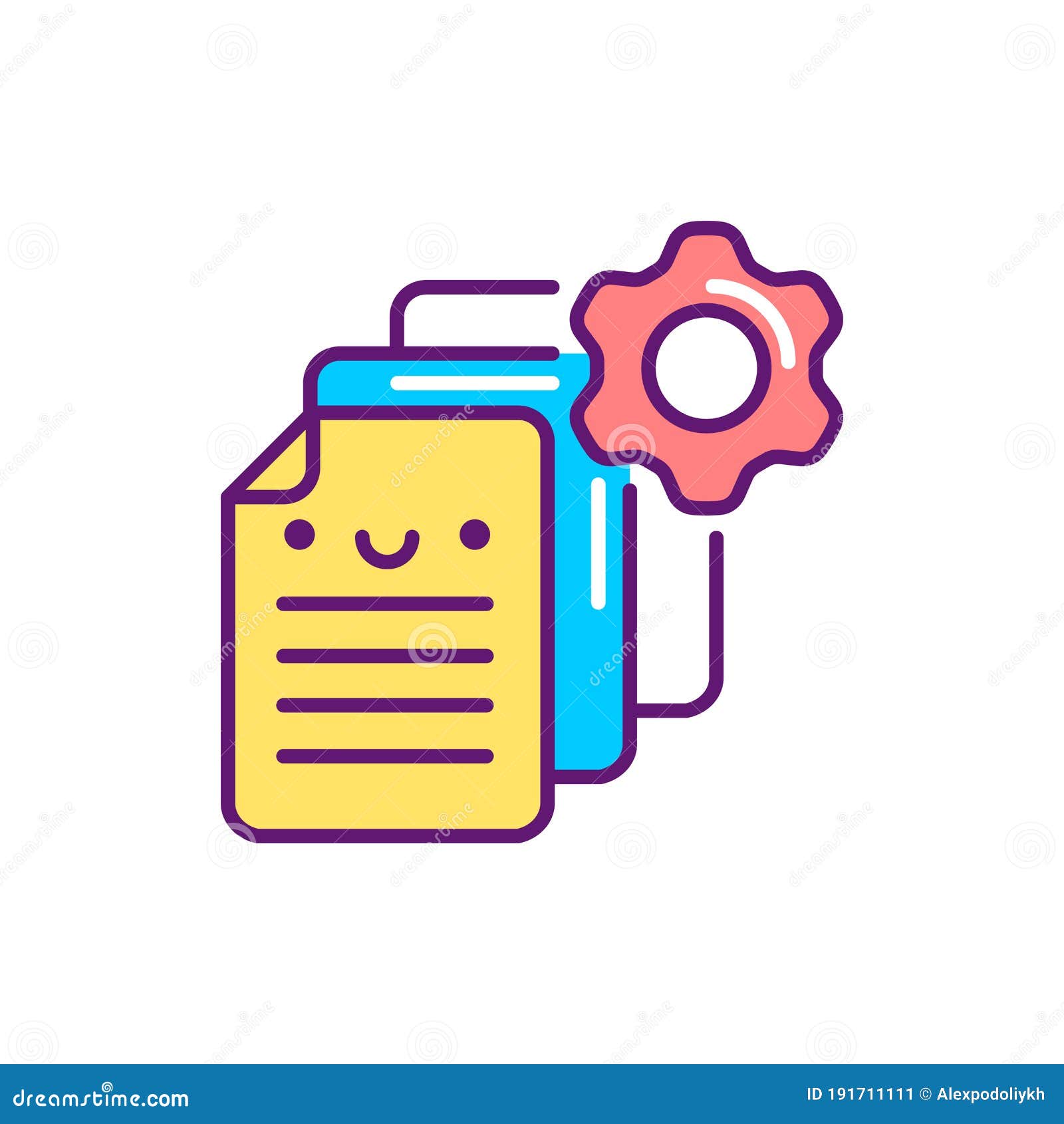 document management line color icon. event management. sign for web page, mobile app, button, logo.   .