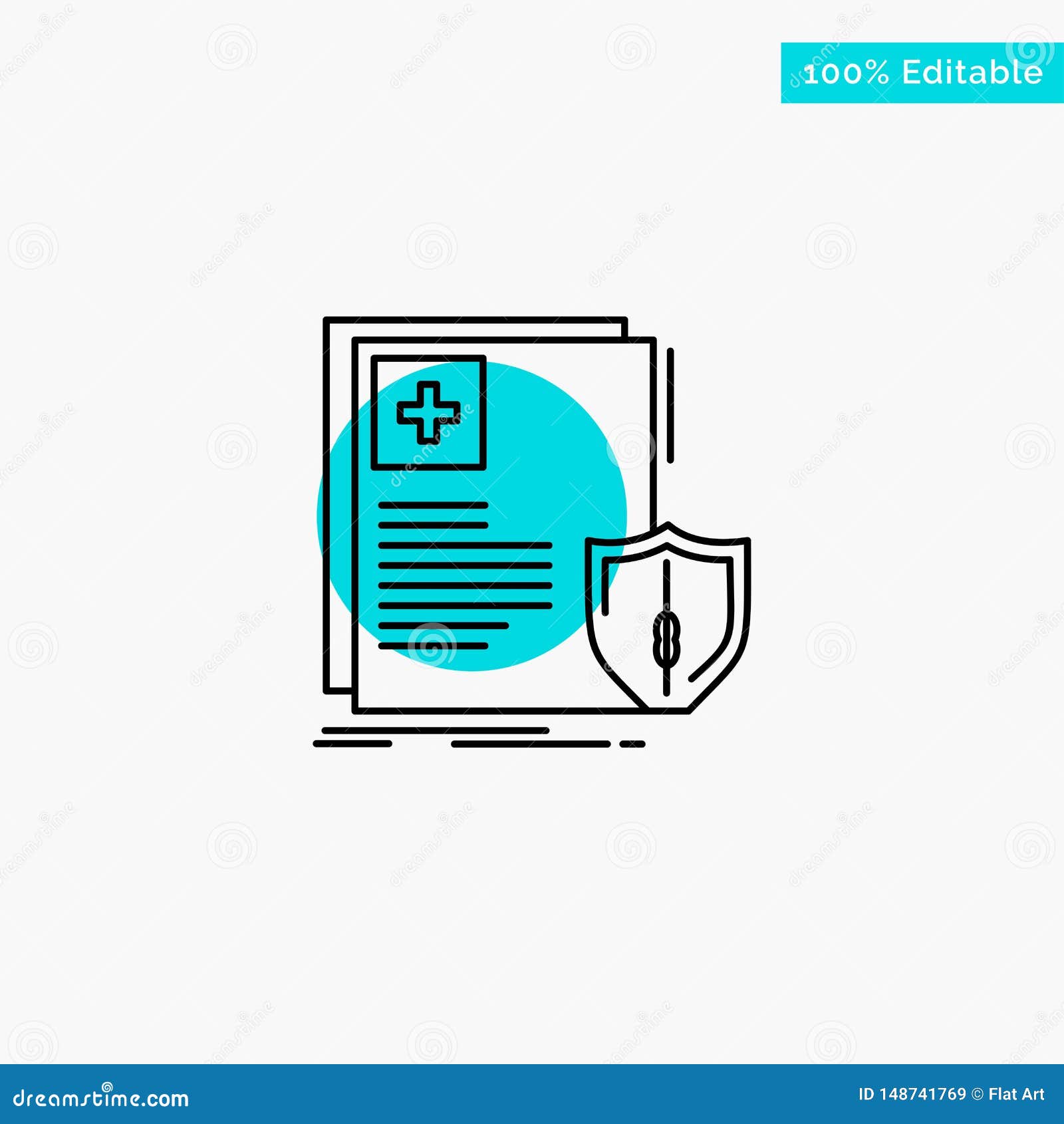 Document, Protection, Shield, Medical, Health Turquoise Highlight
