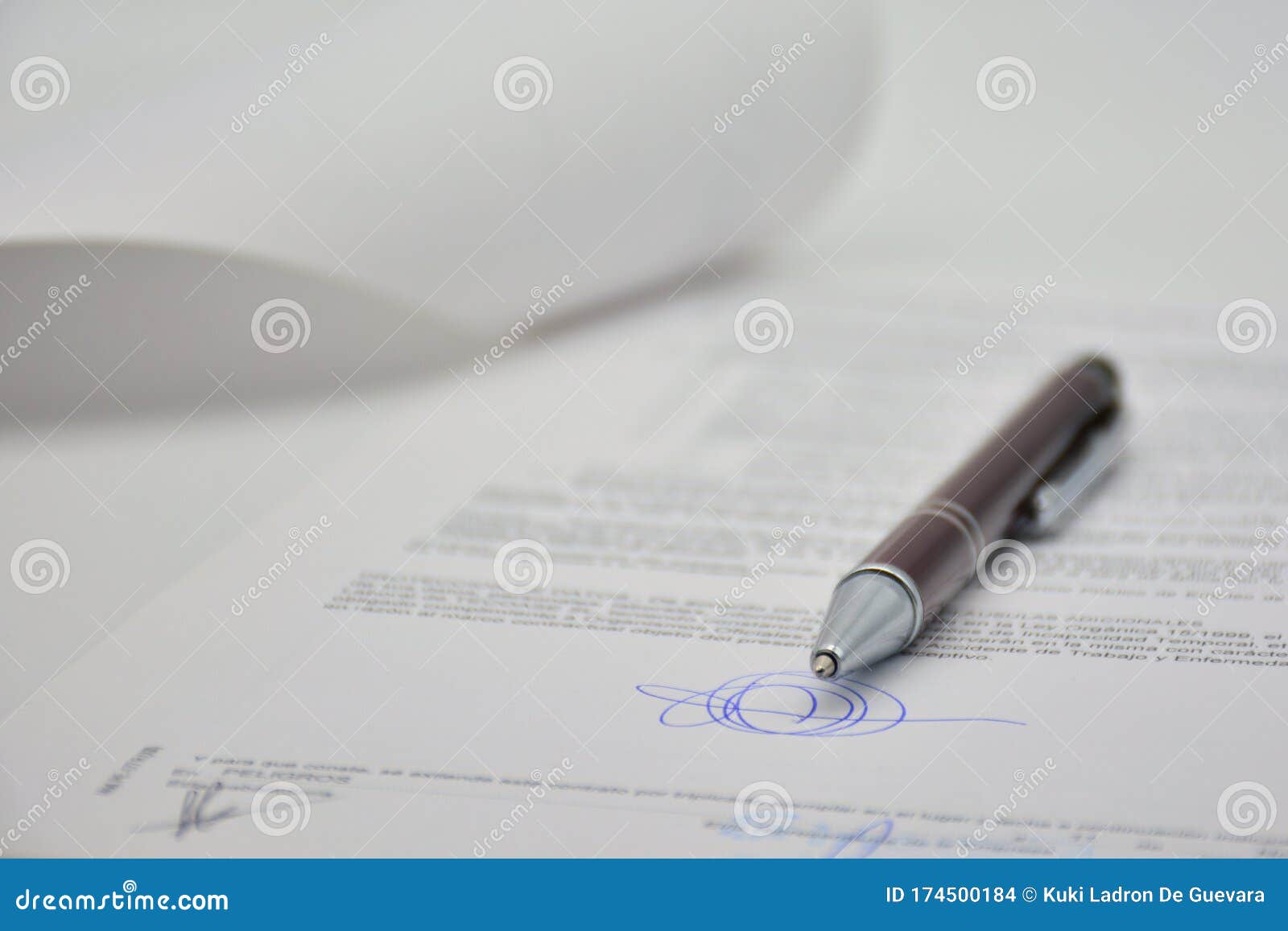 document signed with a pen, contract