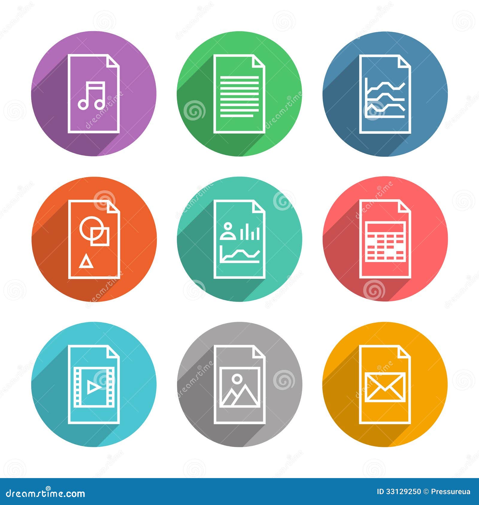 Document vector icons set stock vector. Illustration of internet - 33129250