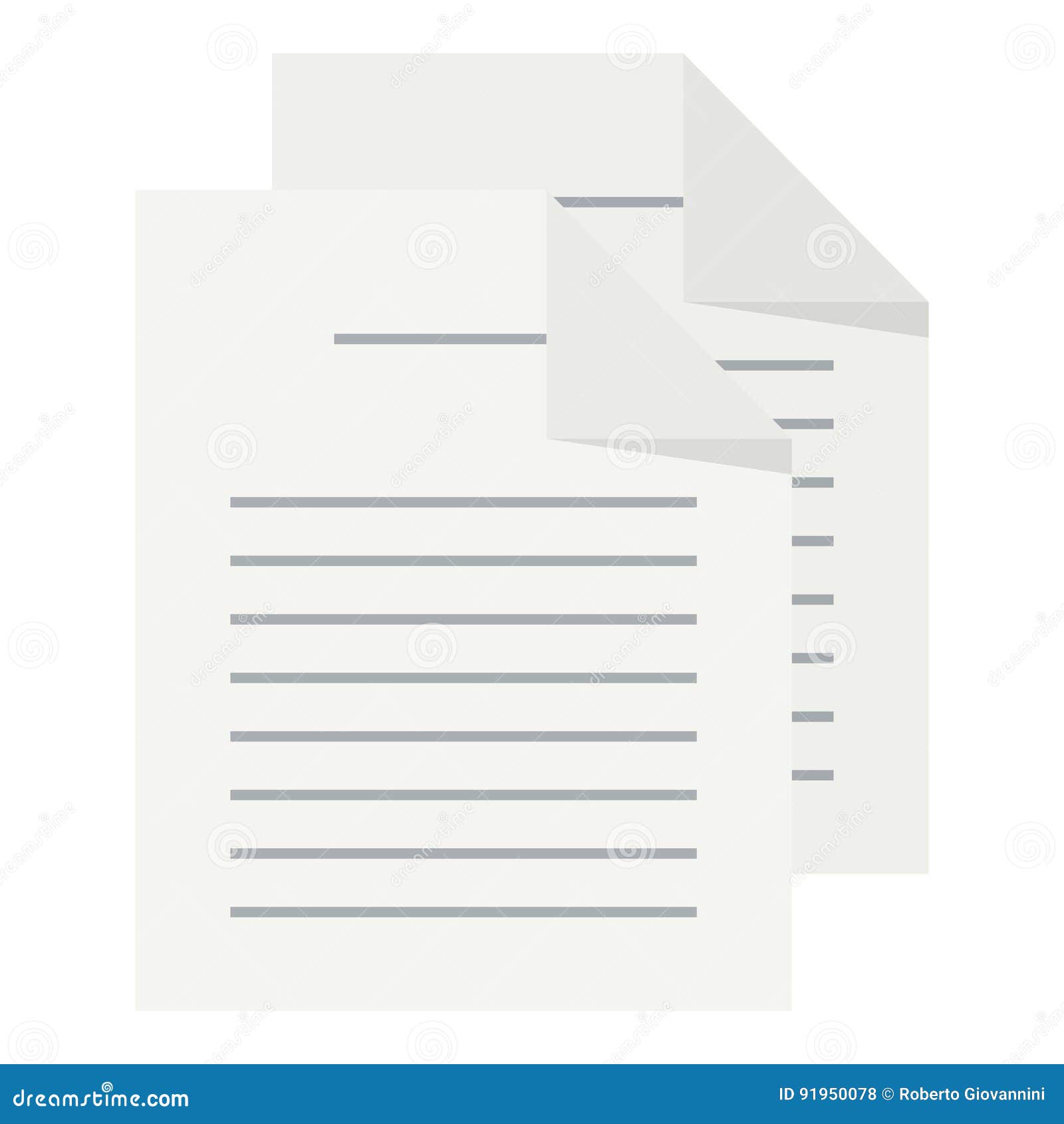 documents flat icon  on white