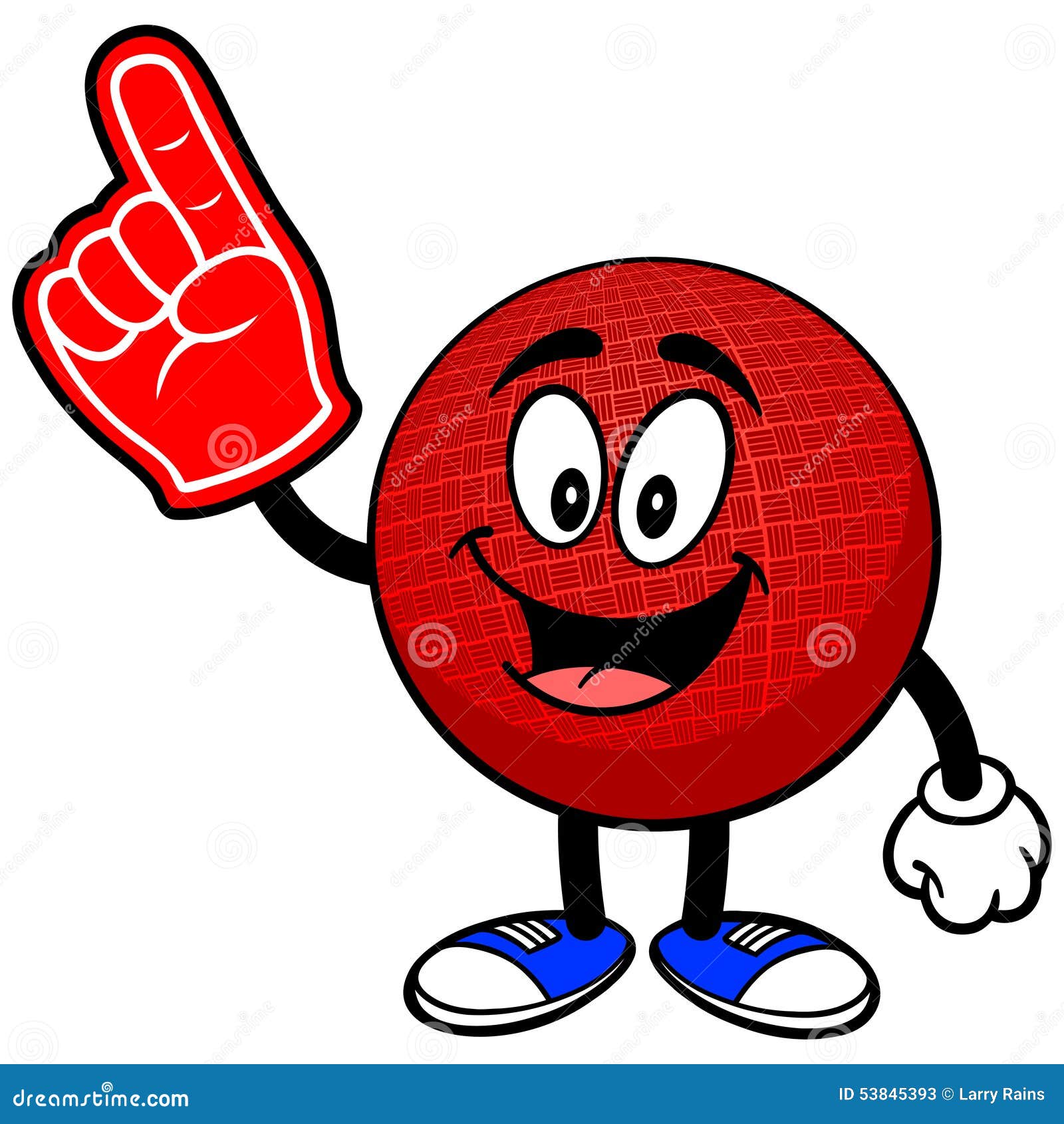 Dodgeball Mascot with Foam Finger Stock Vector Illustration of mascot, sphere 53845393