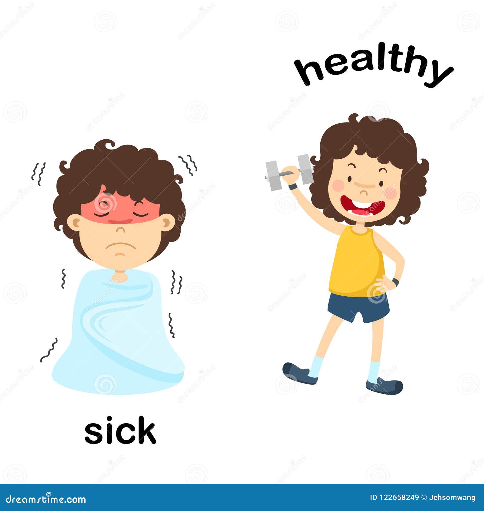 Oposto De Doente E Saudável Ilustração do Vetor - Ilustração de atividade,  objeto: 122658249, image size:1600x1690