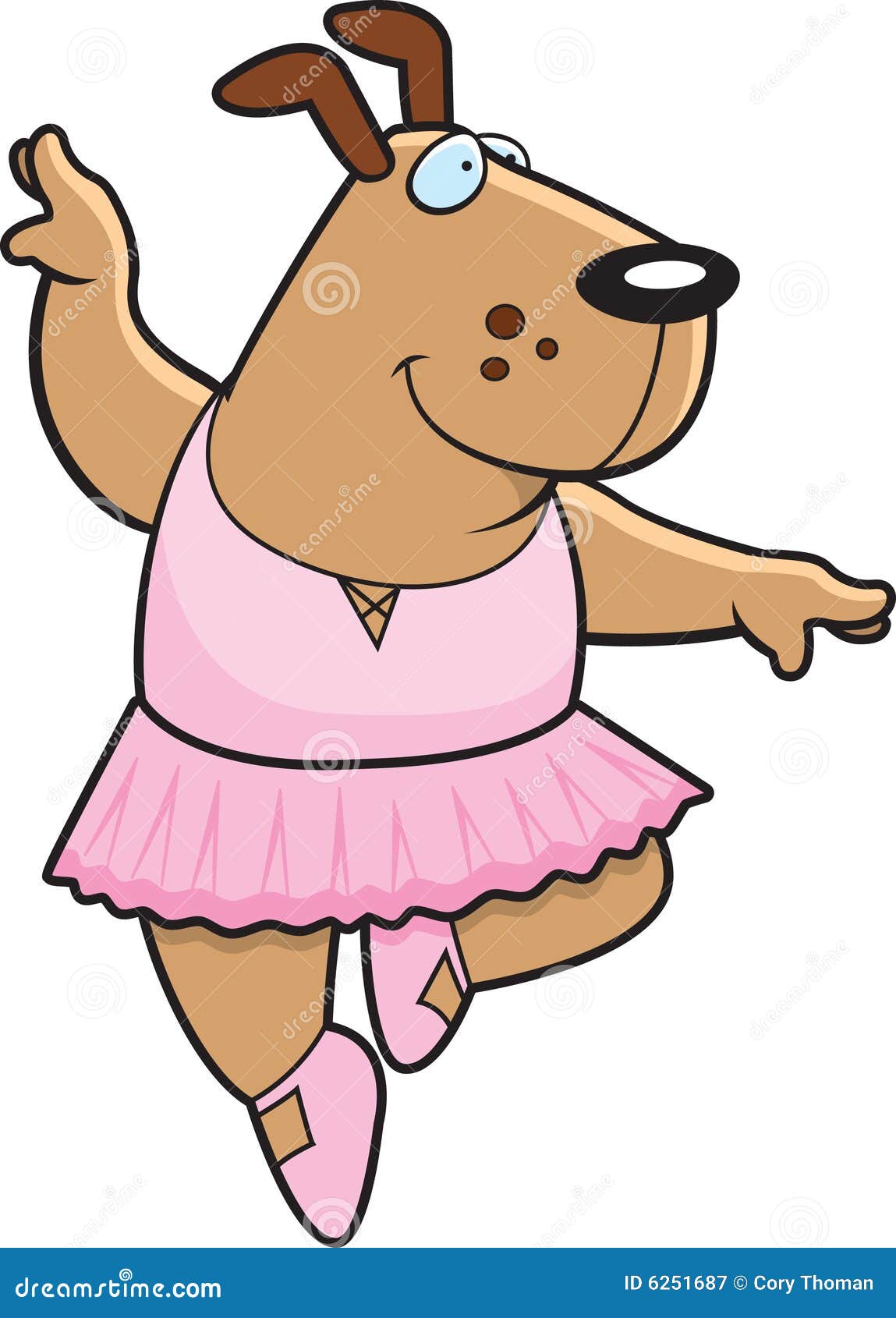 Dog Ballerina stock vector. Illustration of cartoon, smiling - 6251687