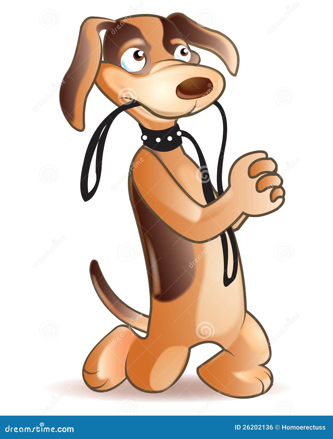 Cute Dog Begging Cartoon